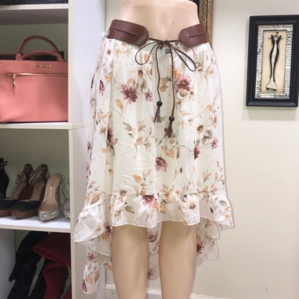 Rue 21 Floral Hi-Low Hem Skirt XL